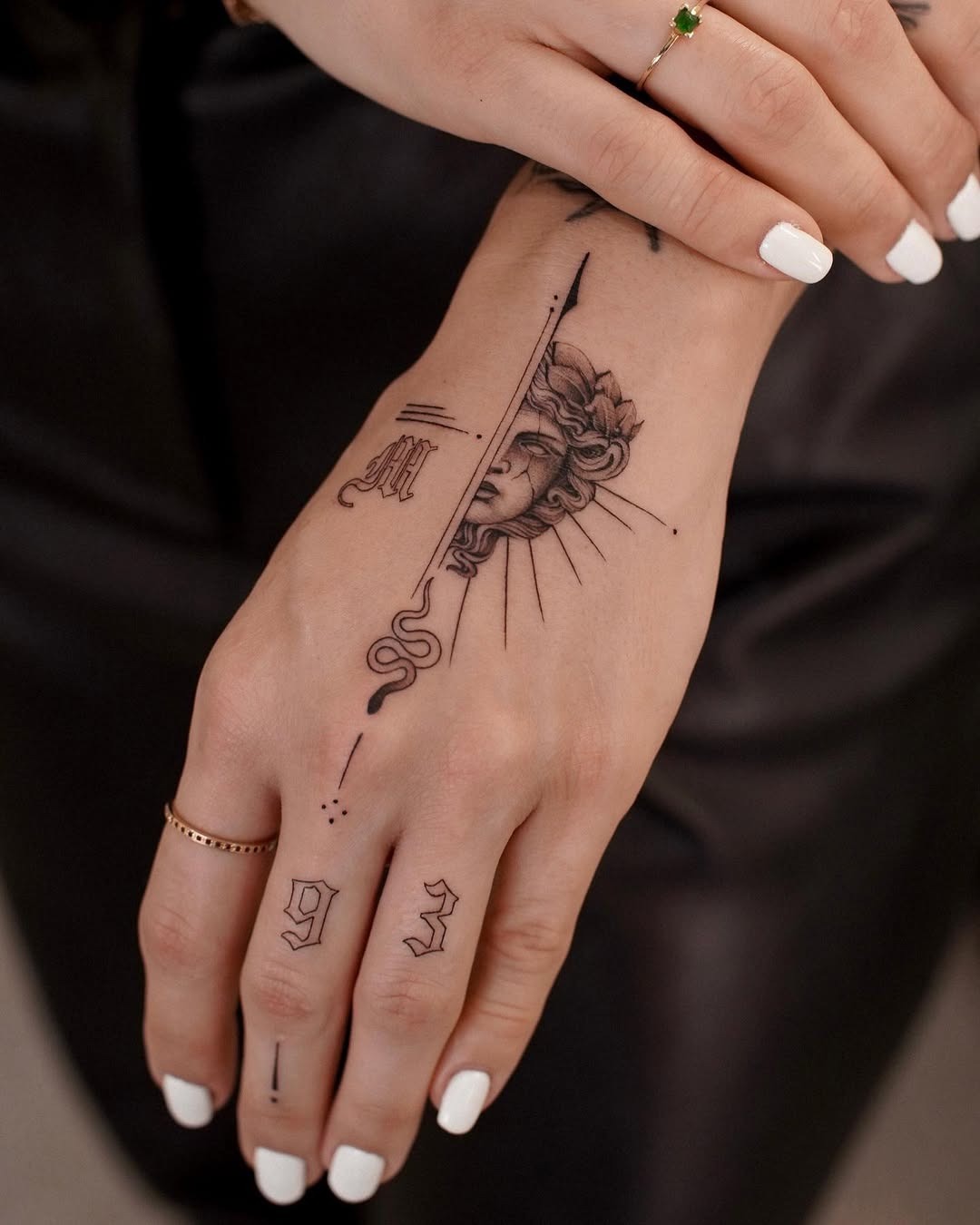 Intricate Medusa Tattoo with Sun Elements Tattoo Design