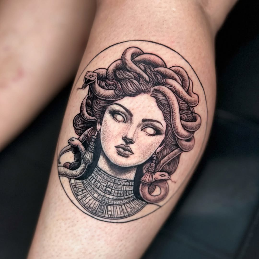 Striking Medusa Tattoo Featuring Serpents Tattoo Design
