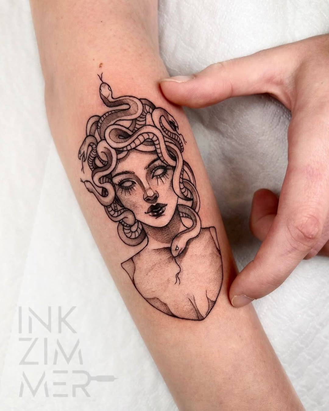 Striking Medusa tattoo with snake details Tattoo Design