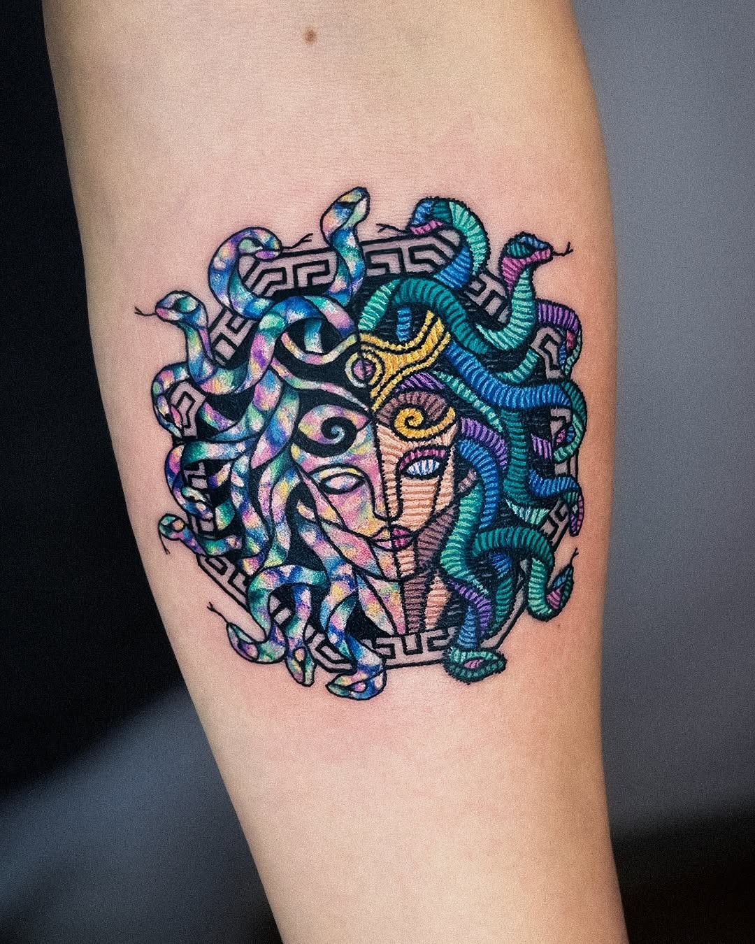 Vibrant Medusa Tattoo with Intricate Design Tattoo Design