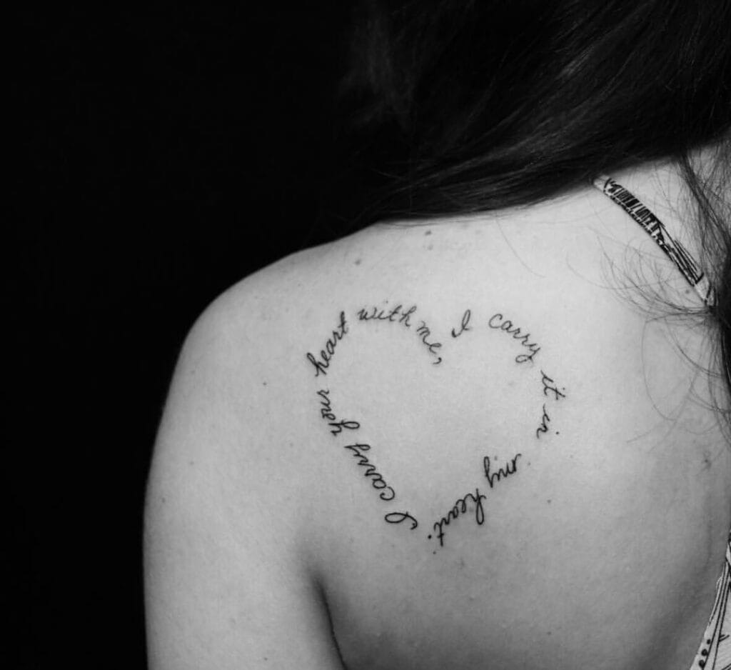 Angel Wings & Phrase Tattoo Design