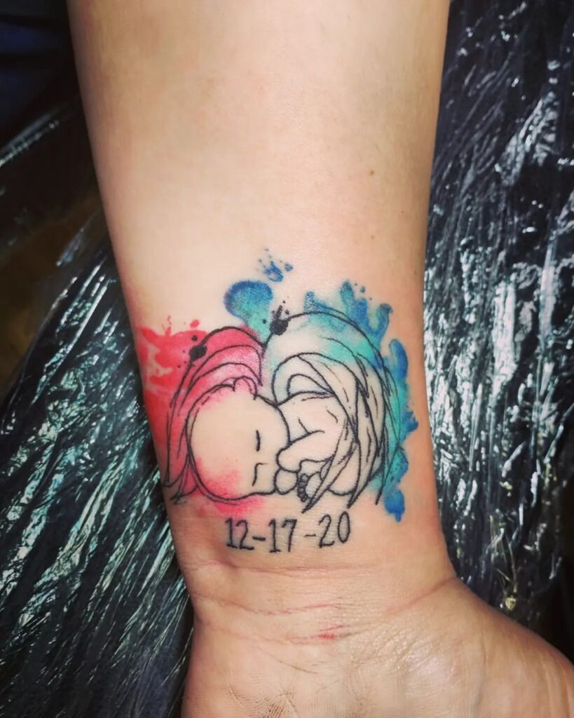 Baby with Angel Wings Tattoo Design
