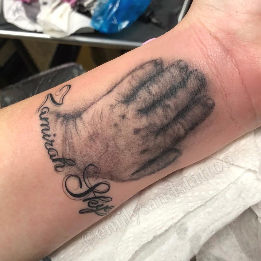 Cross Mother’s Eternal Letter Tattoo Design