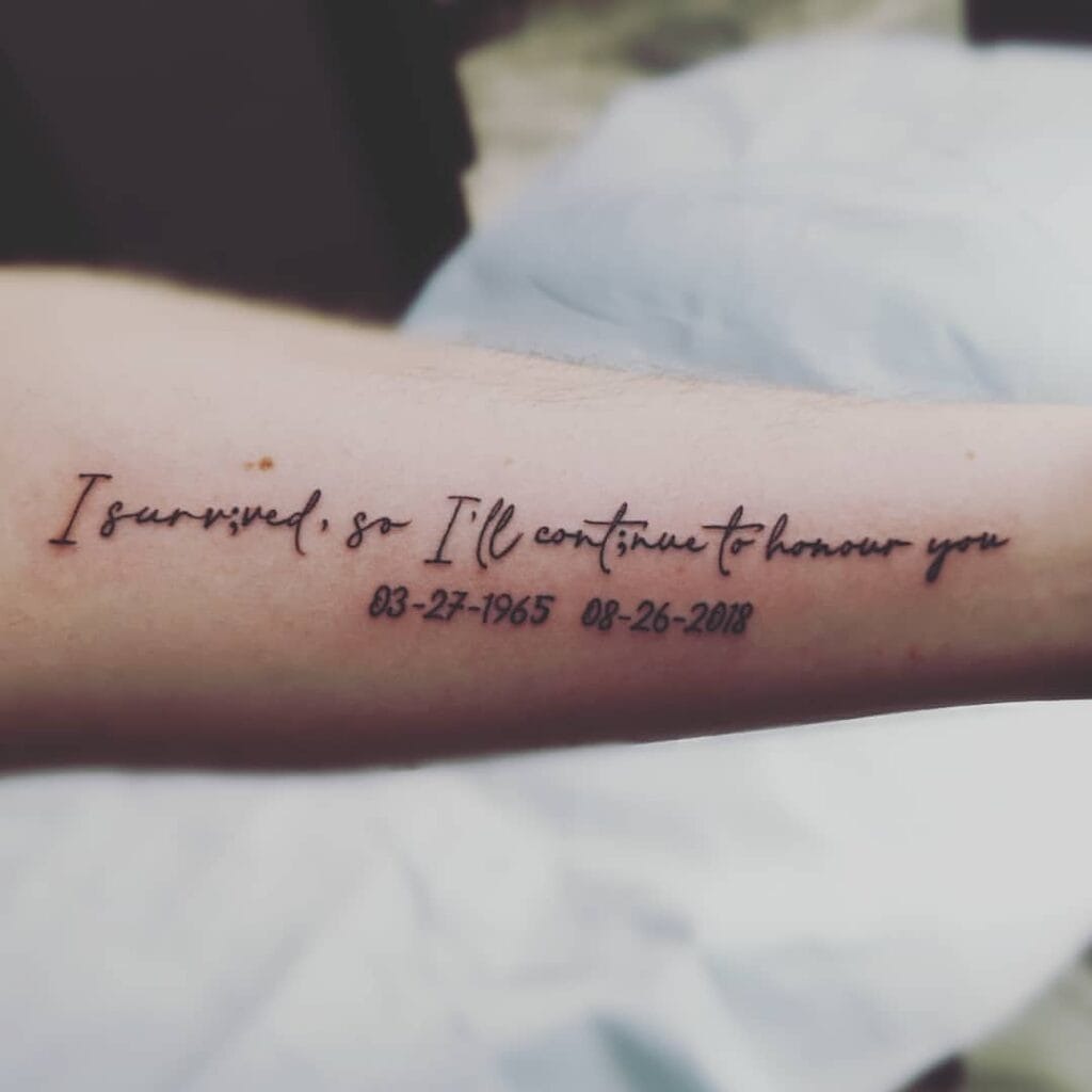 Praying Hands with Name & Dates Tattoo Design