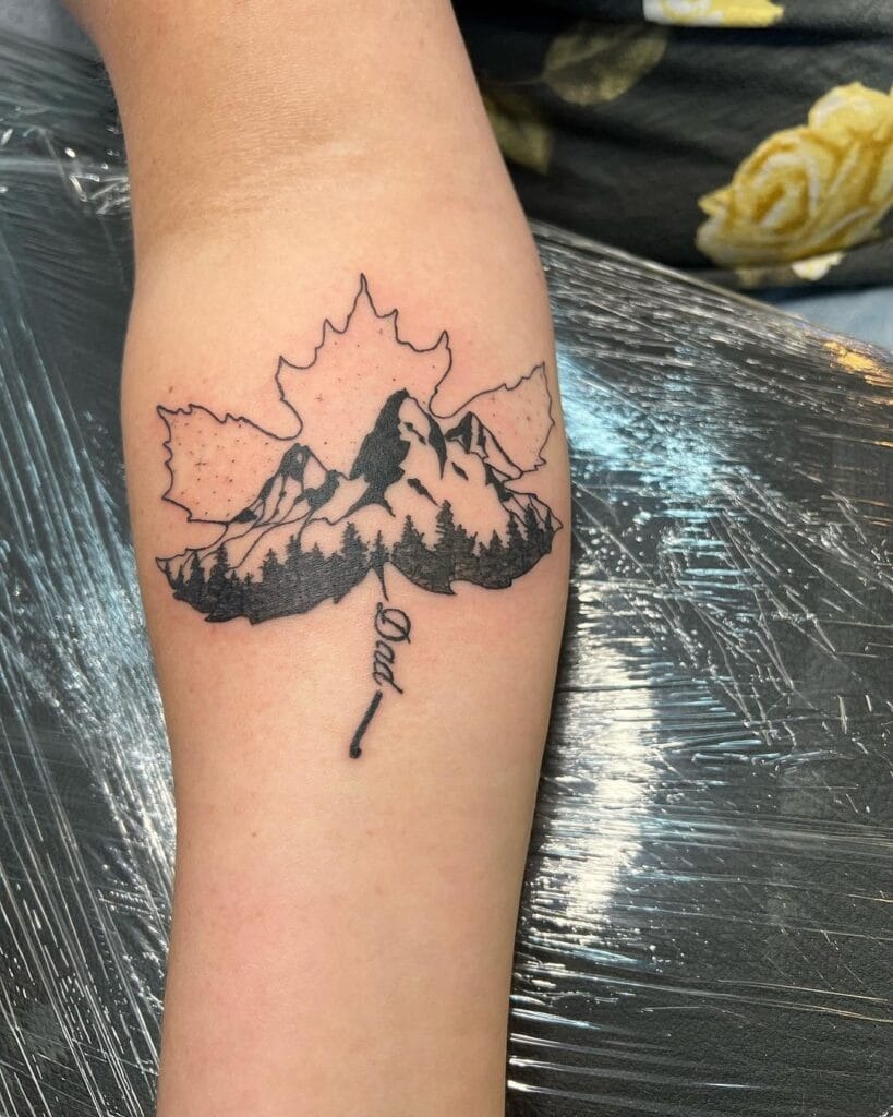 Silhouette, Quotes, & Dates Tattoo Design