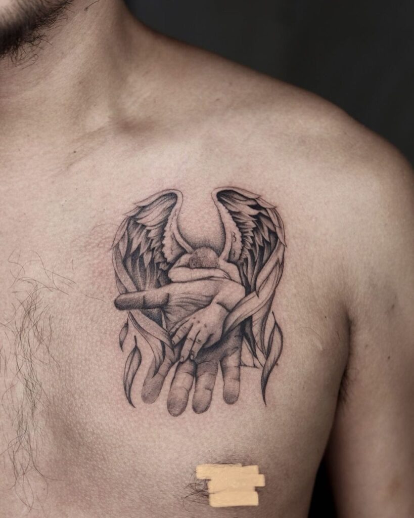 Two Birds Perched on a Branch Tattoo Design