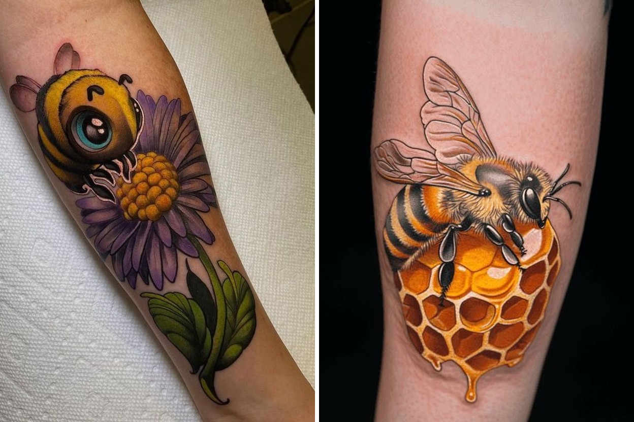 Men And Dainty Bee Tattoo Ideas For Subtle and Symbolic Placement Featured Lookbook Collage