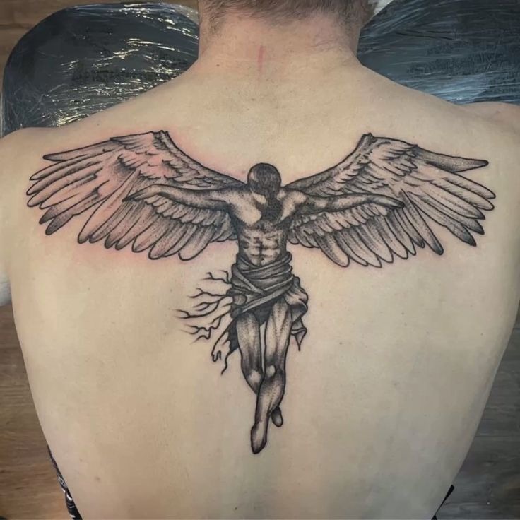 Closing the article is a striking depiction of a fallen or rising angel in mid-lift.