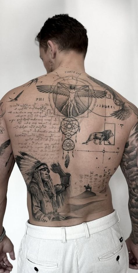 Da Vinci meets Spirit Warrior Tattoo Design