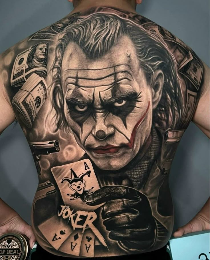 Joker’s Gambit: Chaos in Ink Tattoo Design