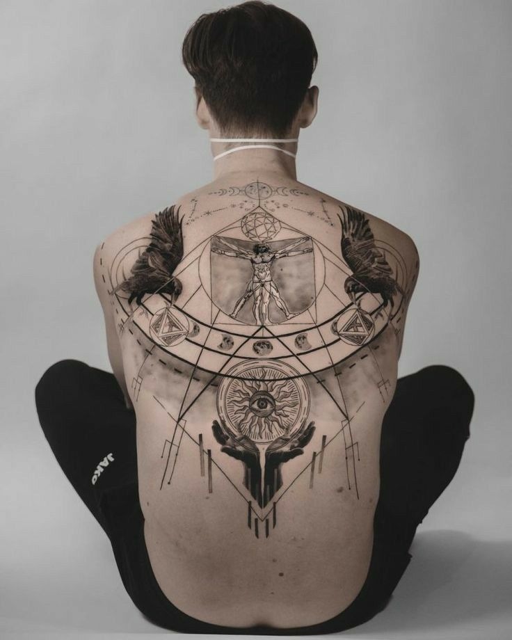 Sacred geometry and symbolic balance Tattoo Design