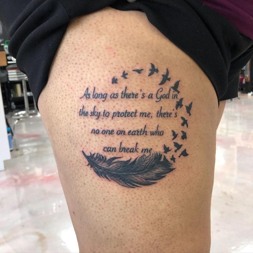 Leg Bible Verse Tattoo Ideas for Men Tattoo Design