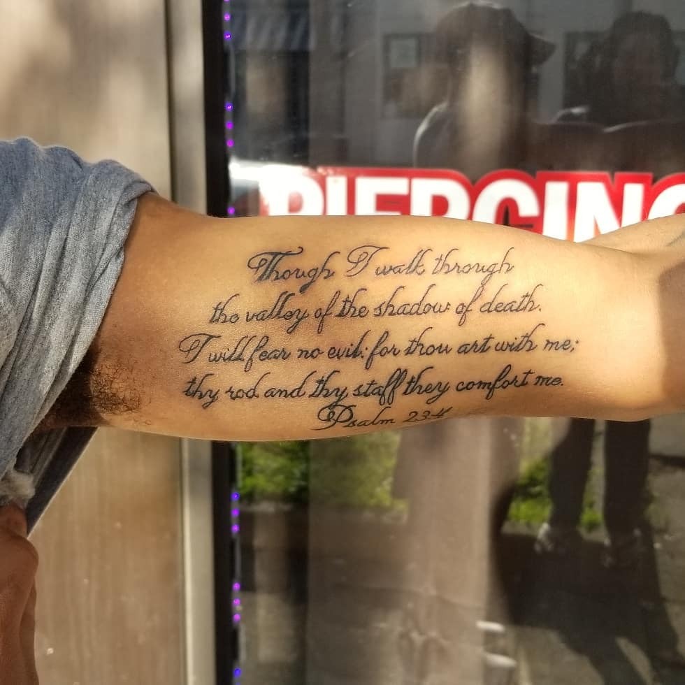 Luke 6:27-28 Upper Arm Tattoo Tattoo Design