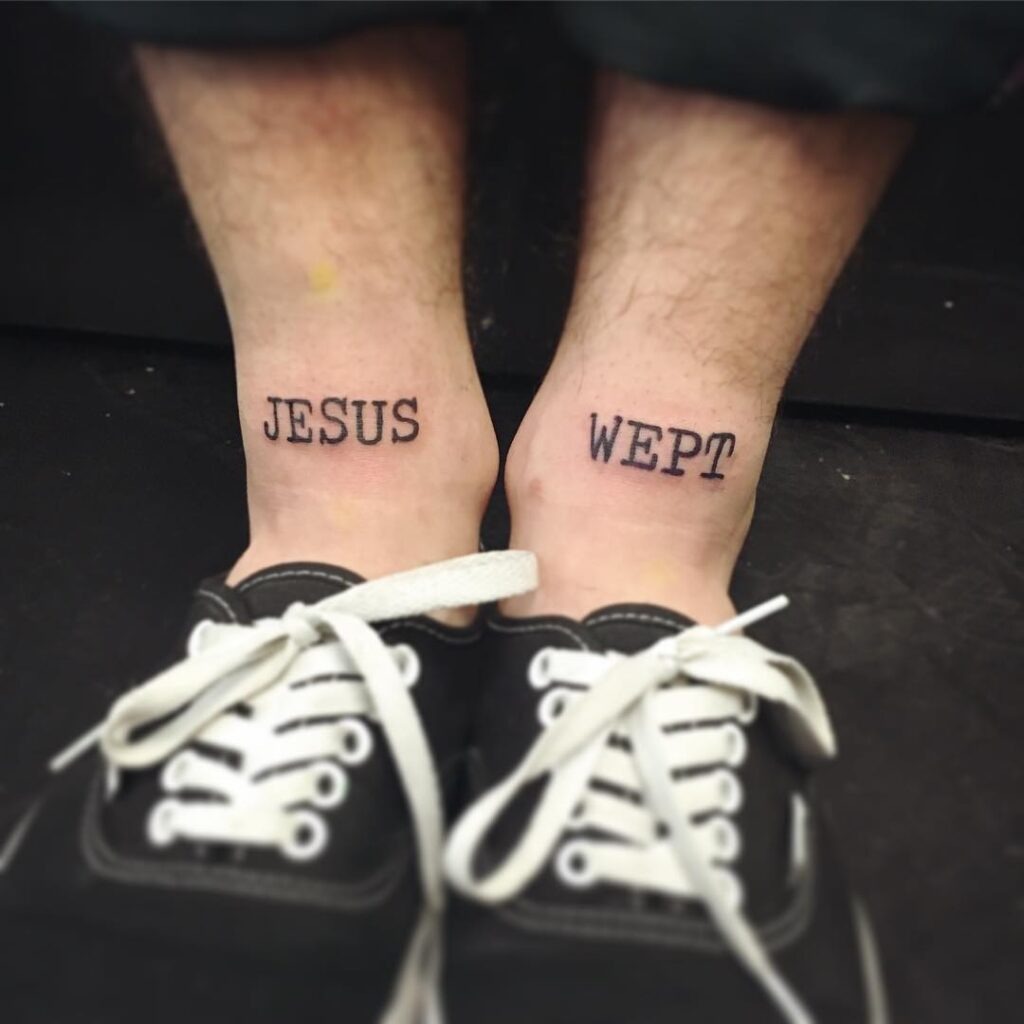 Matthew 22:37 NIV Leg Tattoo Tattoo Design
