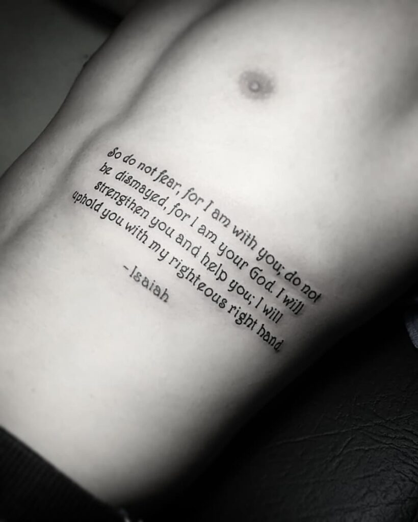 Matthew 5:41 Tattoo with Radiating Effect Tattoo Design