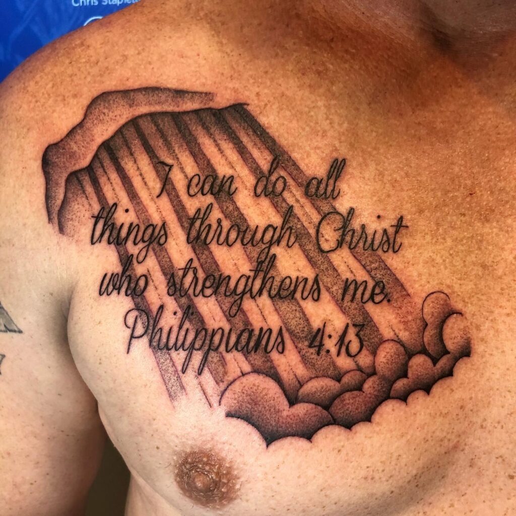 Psalm 144:1-2 Chest Tattoo Tattoo Design