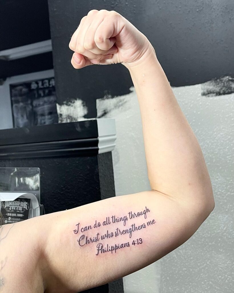 Psalm 23:4 Bicep Tattoo Tattoo Design