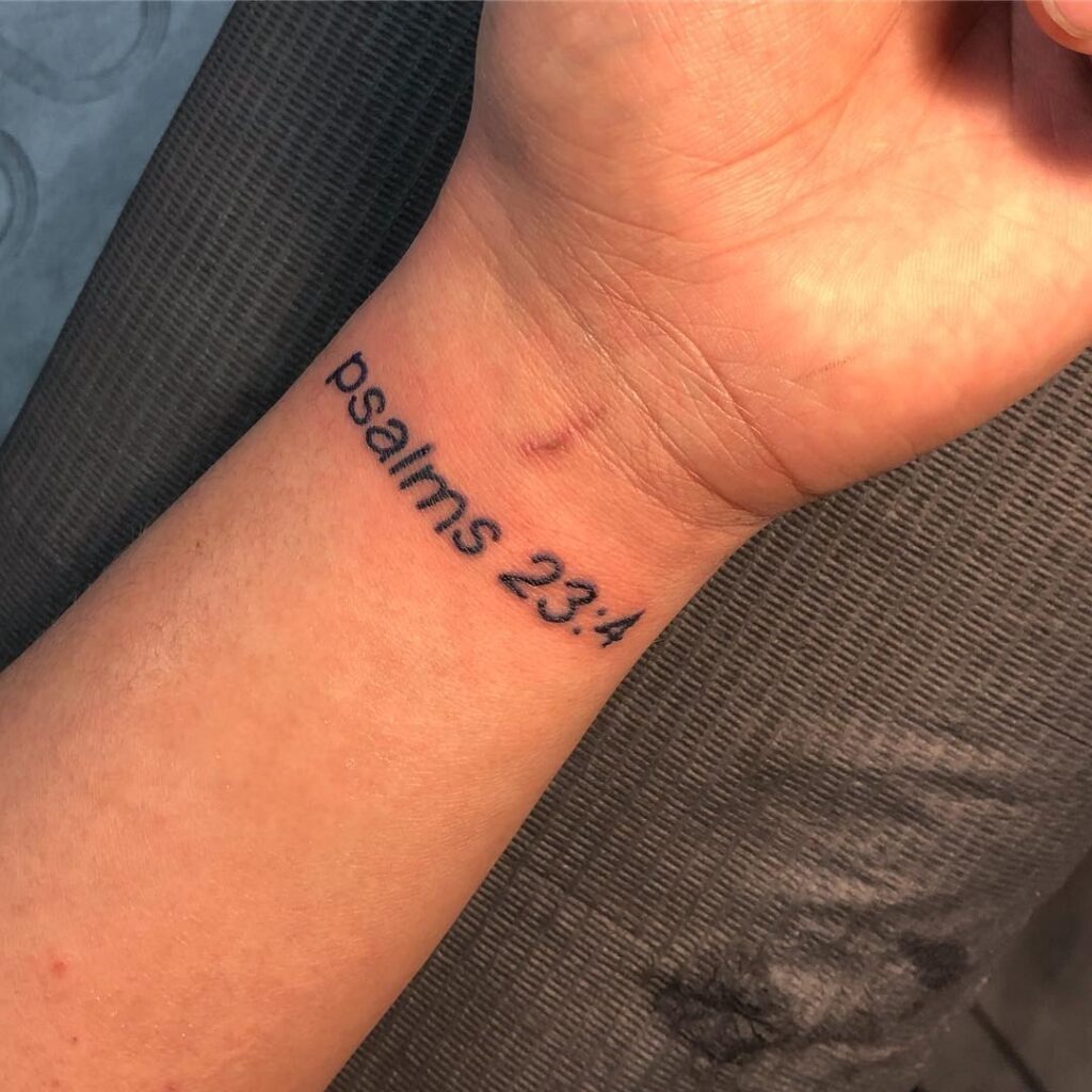Psalm 23:4 Tattoo with Crosses Tattoo Design