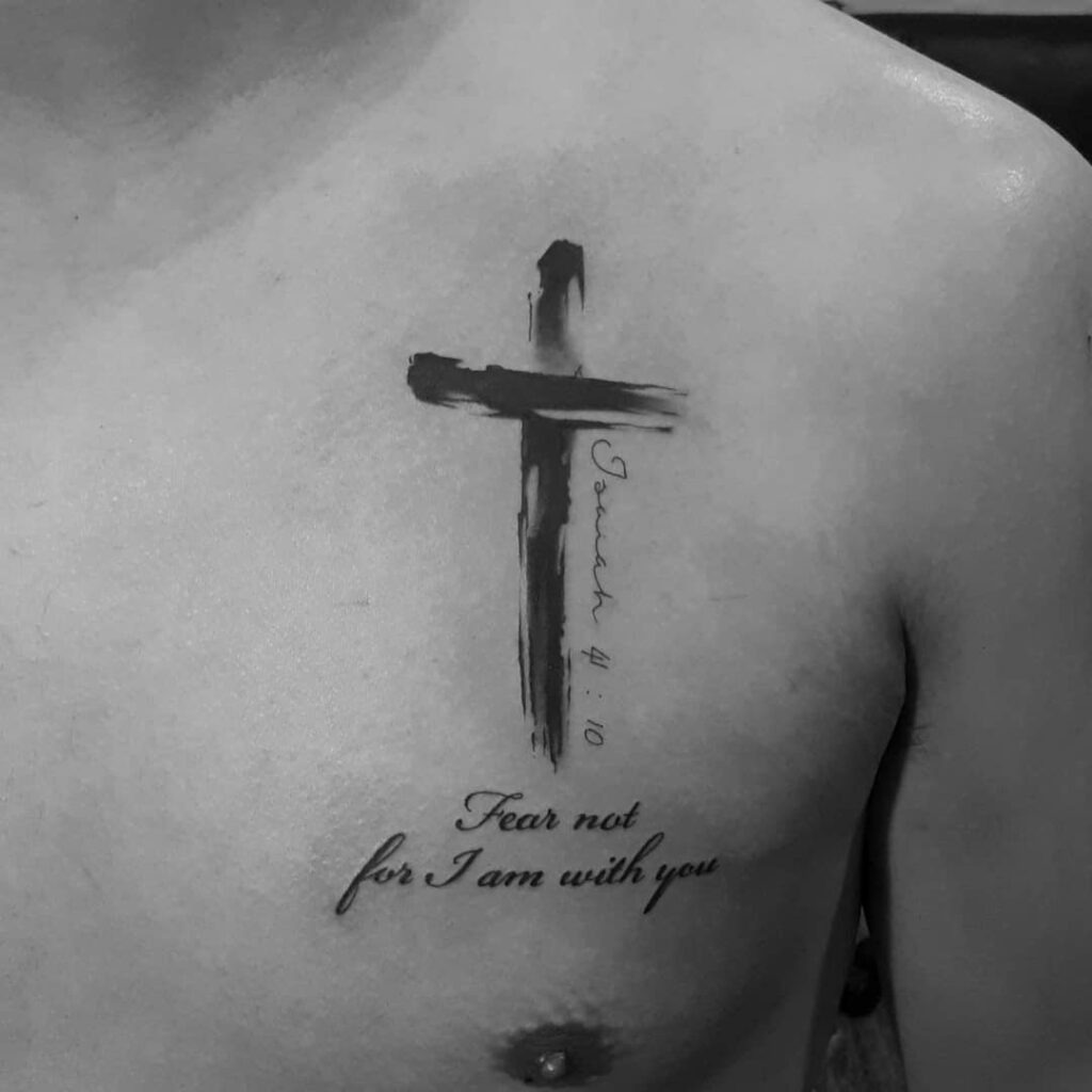 Psalm 23 Chest Cross Tattoo Tattoo Design