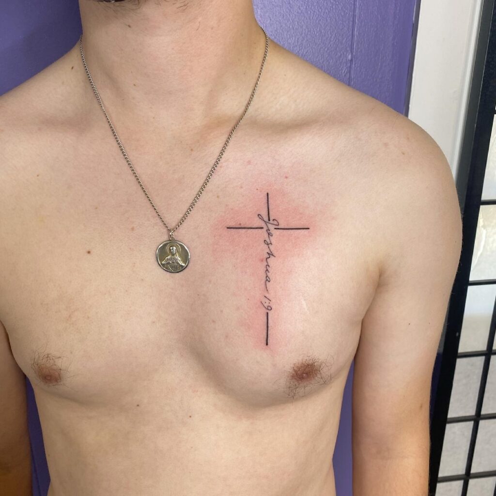 Psalm 28:7 Chest Tattoo Tattoo Design