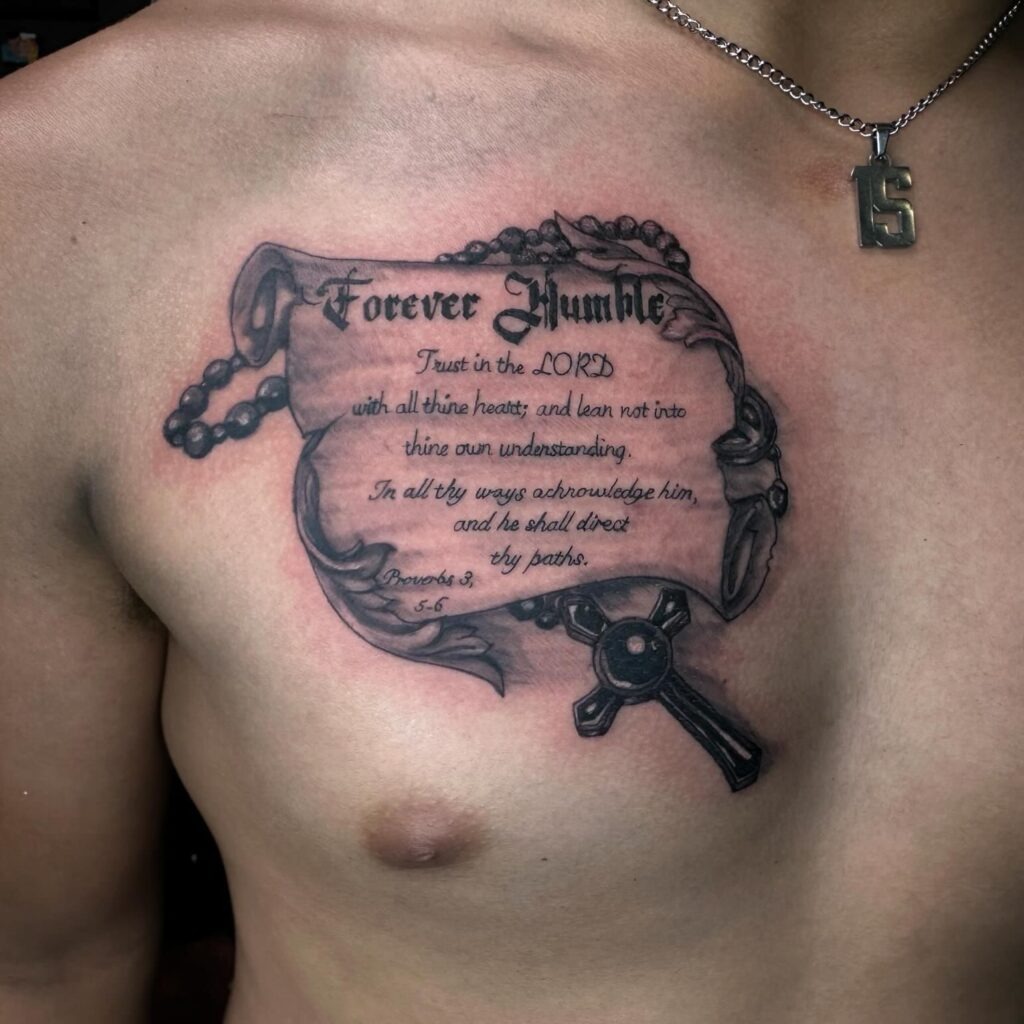 Psalms 34:18 Chest Tattoo Tattoo Design
