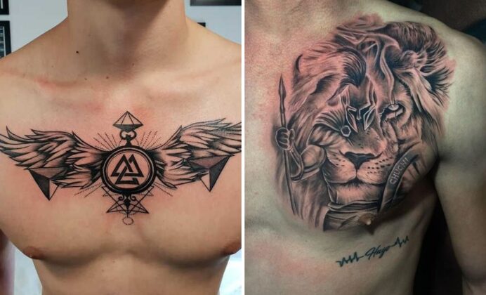 25+ Men Chest Tattoo Ideas With Bold Meaningful Designs for Including Gothic and Japanese Styles