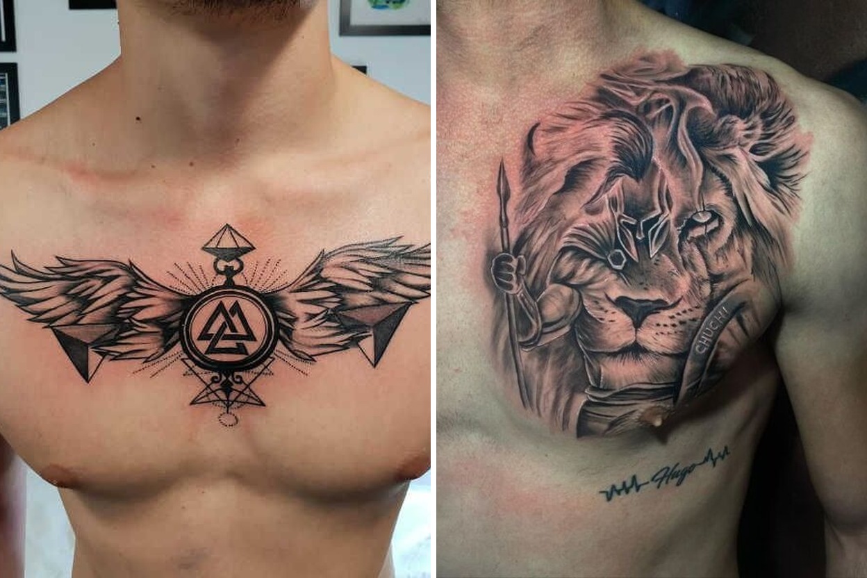 25+ Men Chest Tattoo Ideas With Bold Meaningful Designs for Including Gothic and Japanese Styles