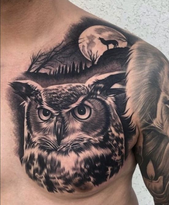 Nocturnal Watcher Tattoo Design