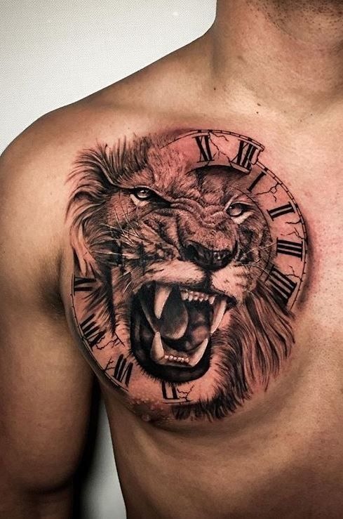 Roaring Through Time Tattoo Design