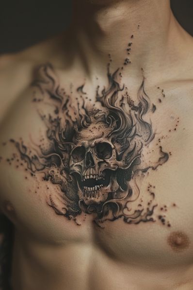 Skull Inferno Tattoo Design