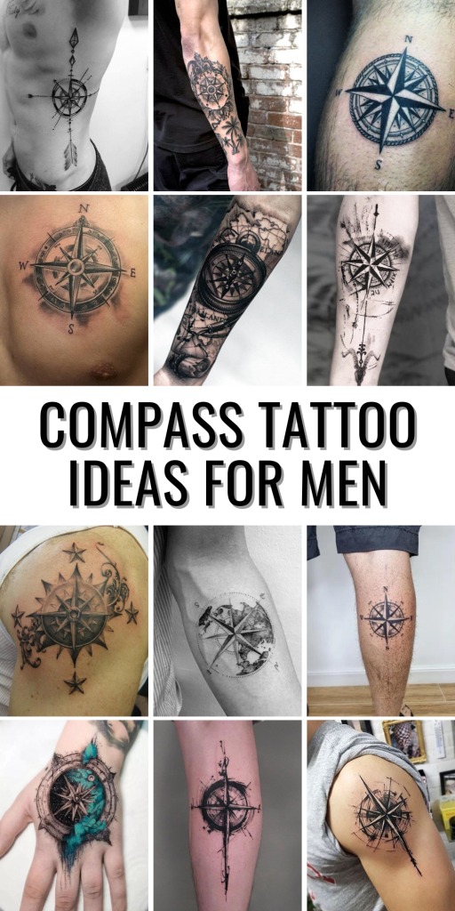 Compass with Map Tattoo on Forearm Tattoo Design