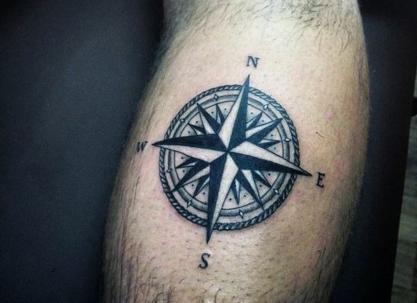 Minimalist Arrow and Compass Tattoo on Side Tattoo Design