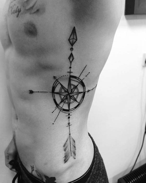 Realistic Compass and Map Tattoo on Forearm Tattoo Design