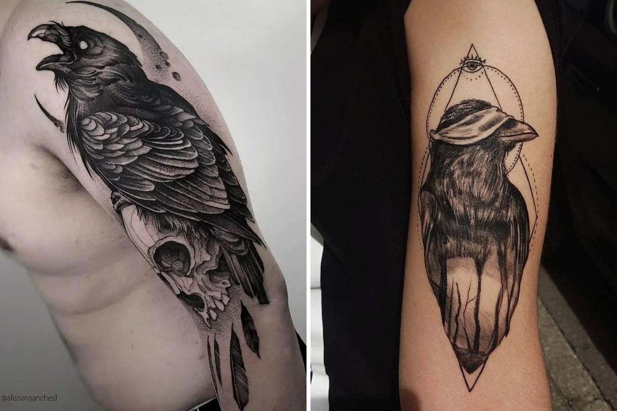 23+ Men Crow Tattoo Ideas Curated for Your Next Session Featured Lookbook Collage