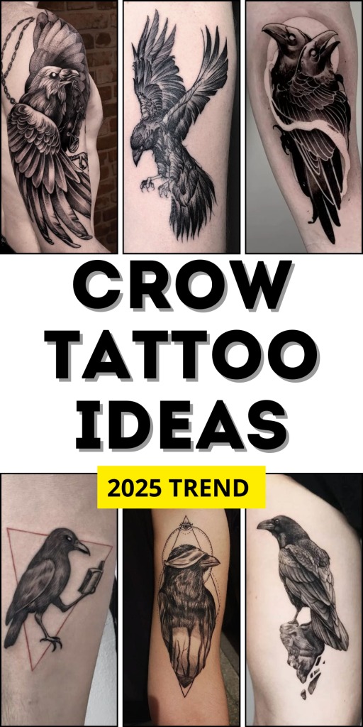 Smooth Shaded Raven Perched in Profile Tattoo Design