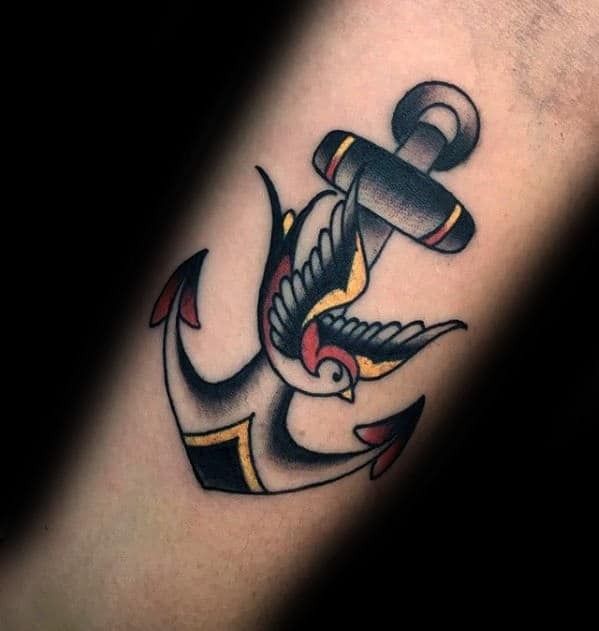 Anchor and Sparrow Tattoo Tattoo Design