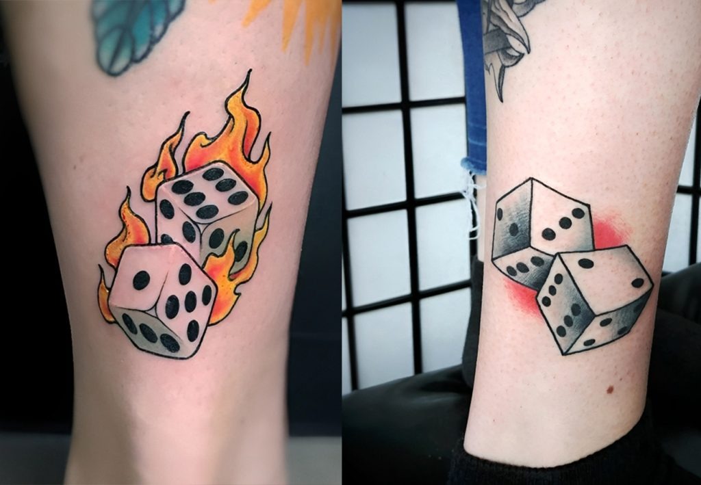 Flaming Dice Tattoo Tattoo Design