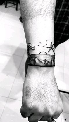 Ocean-Themed Wrist Tattoo Tattoo Design