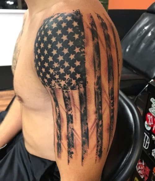 Patriotic American Flag Tattoo Design