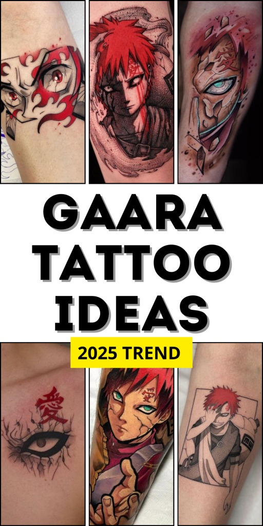 Dark and Intense Gaara Portrait Tattoo Design