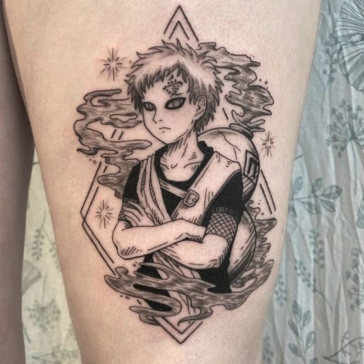 Dual Persona: Gaara and Shukaku Tattoo Design