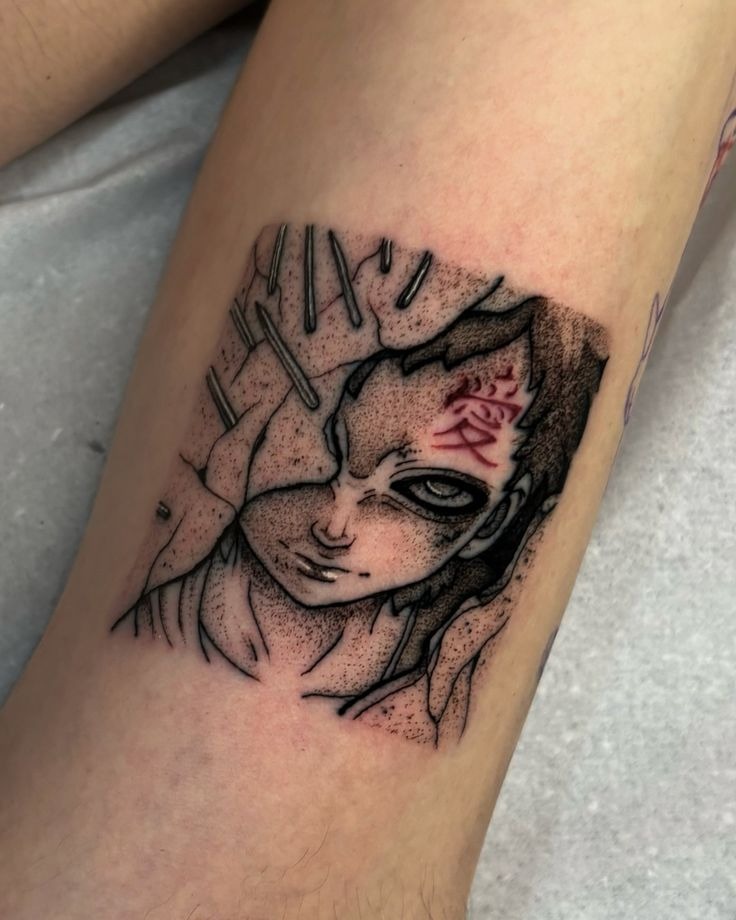 The Shattered Gaara Portrait Tattoo Tattoo Design