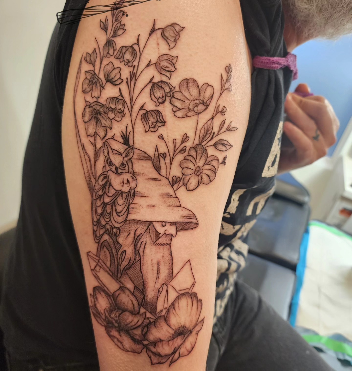 Wizard and Owl Half Sleeve Tattoo Tattoo Design