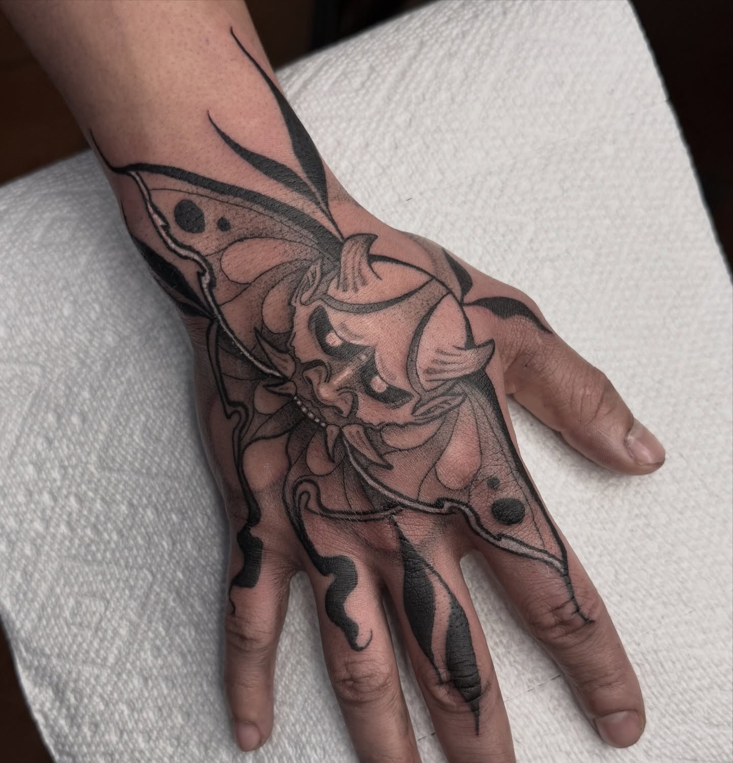 Oni Mask Hand Tattoo Tattoo Design