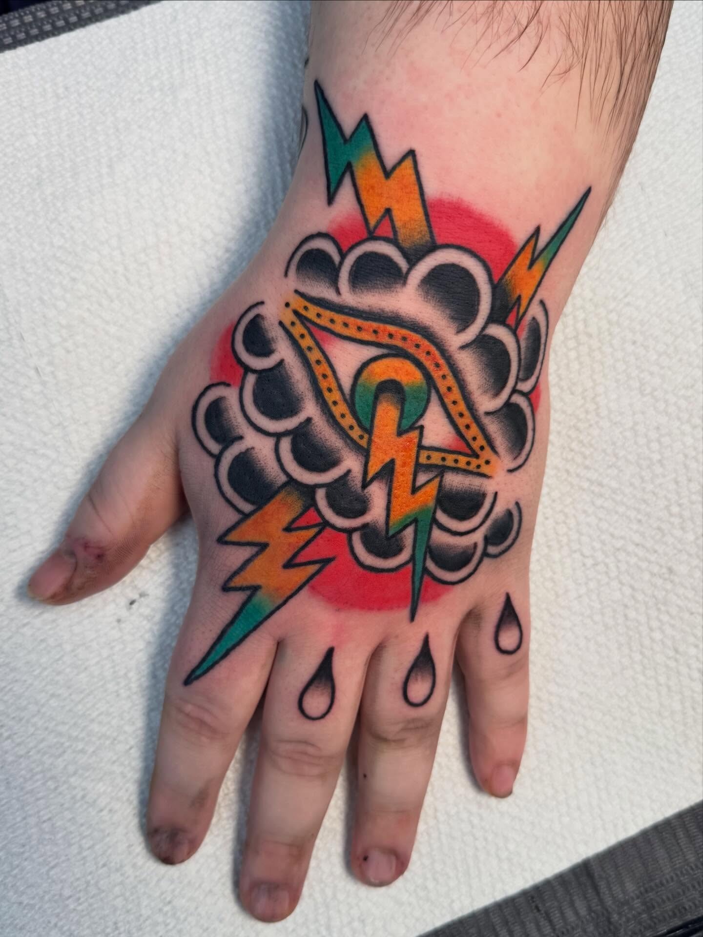 Storm Cloud Eye Hand Tattoo Tattoo Design
