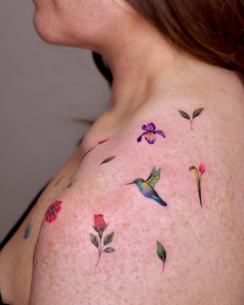 Delicate Hummingbird Ankle Tattoo Tattoo Design