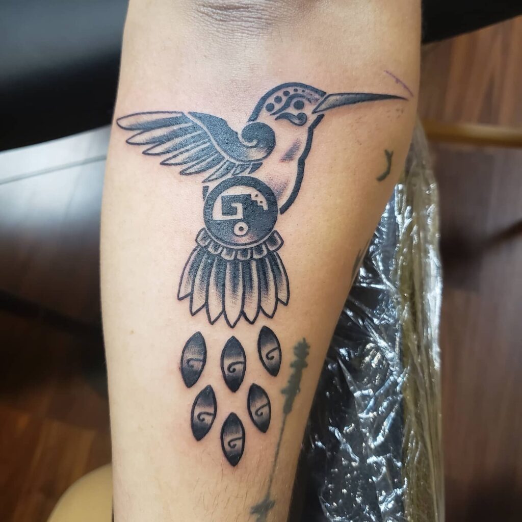 Golden Metallic Hummingbird Tattoo Tattoo Design