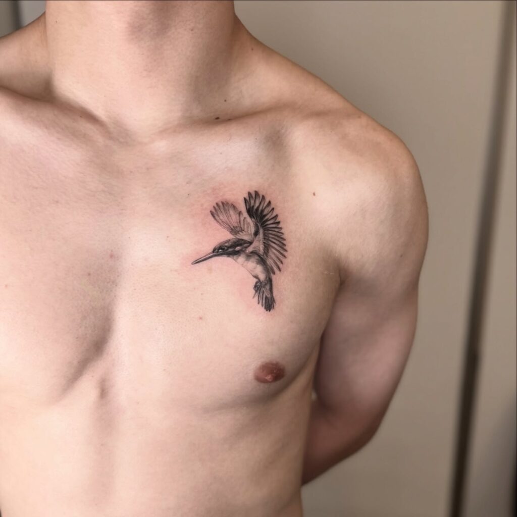Graceful Hummingbird Neck Tattoo Tattoo Design