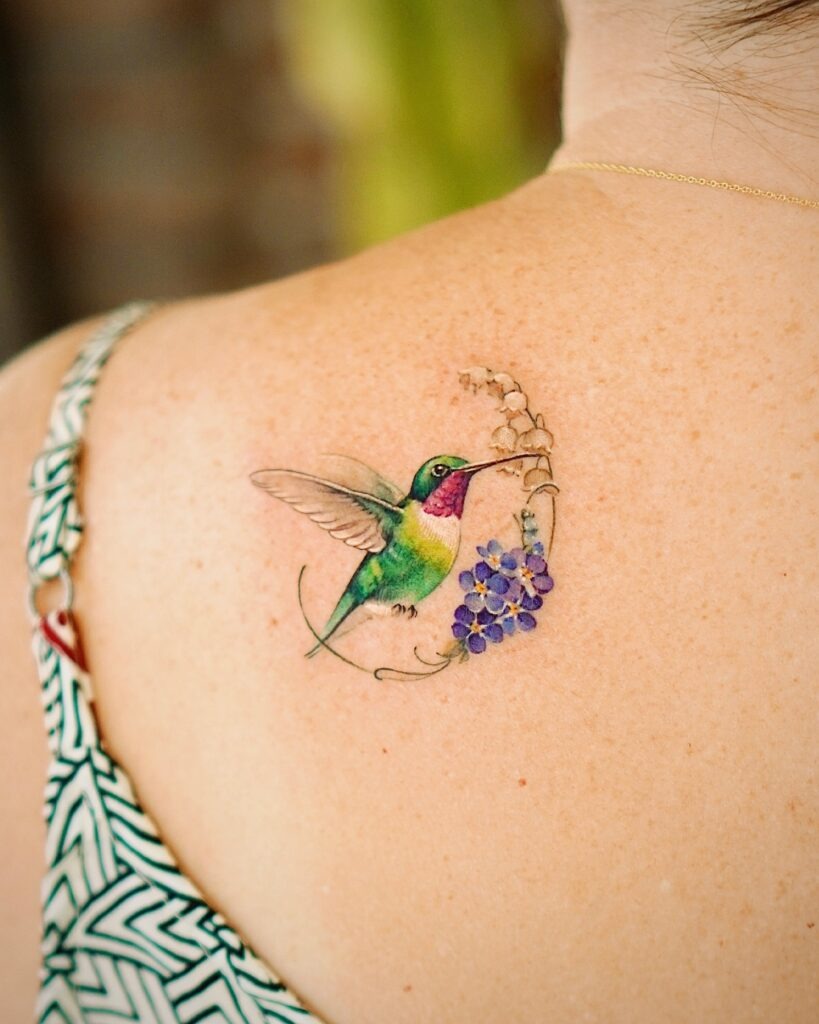 Hummingbird and Daffodil Forearm Tattoo Tattoo Design