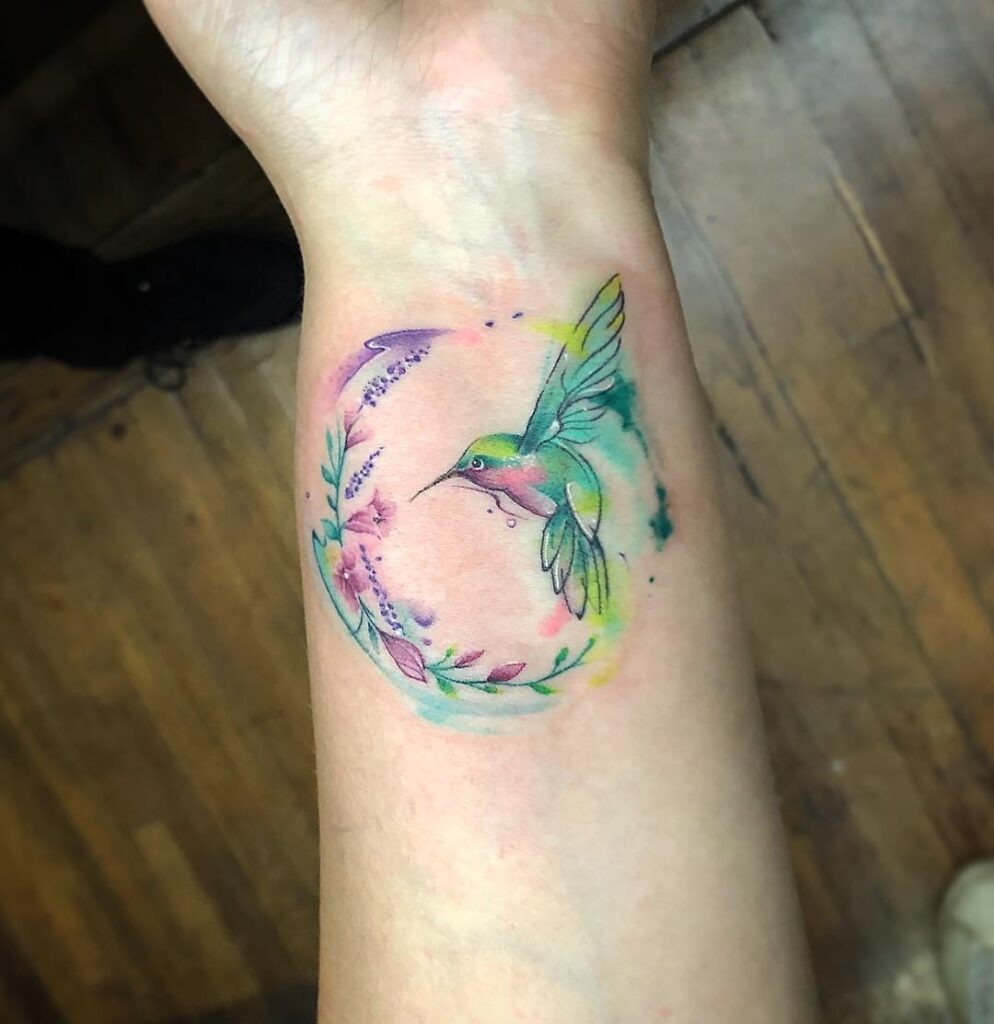Hummingbird and Roses Memorial Tattoo Tattoo Design